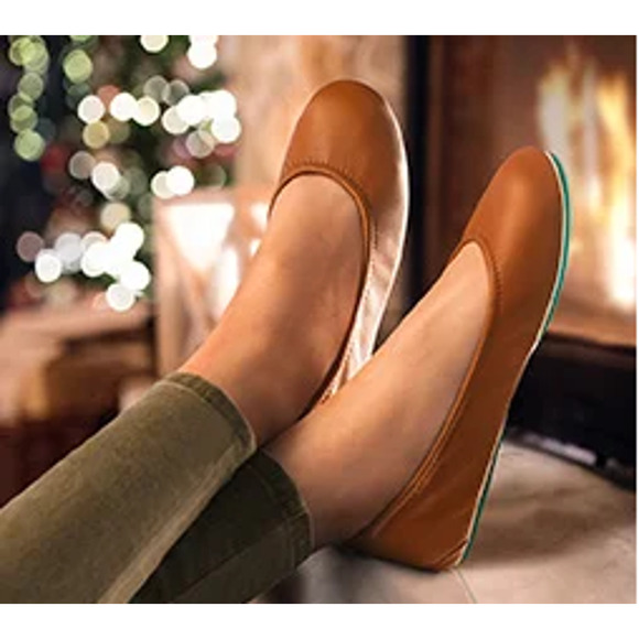 Tieks Nappa Leather Slip On Round Toe Ballet Flats Chestnut Women's Size US 7 - Picture 3 of 8